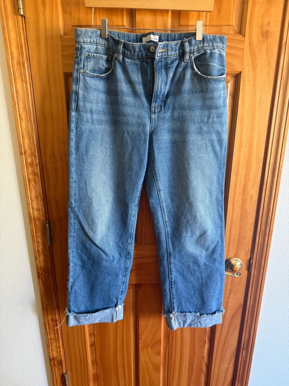LOFT Medium Blue Straight-Leg Jeans